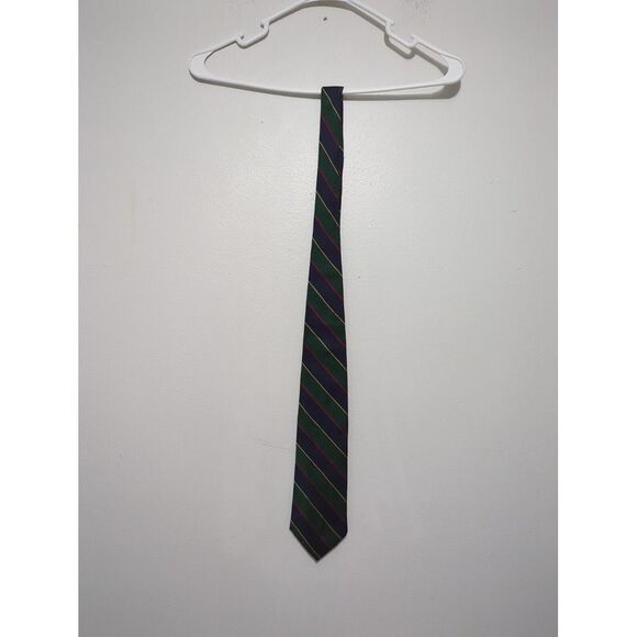 Vintage Siena Collezione All Silk Men's Neck Tie Gray Brow Geometric Made in USA - Picture 6 of 6